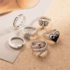 Elegant and Versatile Fashion Retro Snake Love Ring 6 Piece Set Snake-shaped Simple Ring Ring Popular Female Jewelry