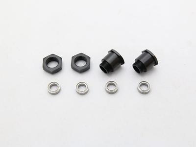 RC-ART Front Hex Wheel Hub for Tamiya 2WD Buggy, Black (for OP-2044 Wheels) WORLD PRO