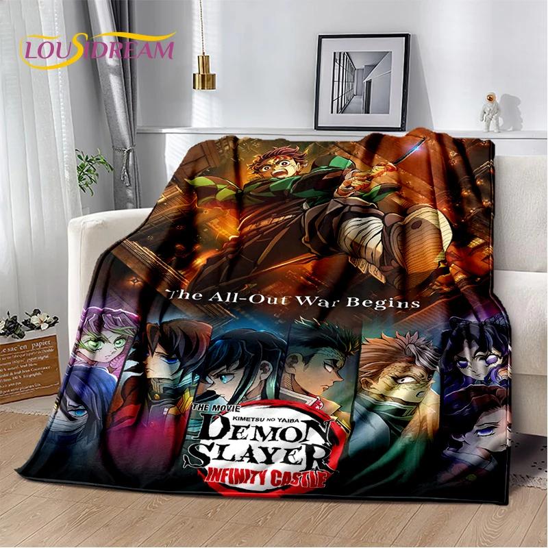 3D Demon Slayer Anime Kamado Nezuko Tanjirou Cartoon Blanket Soft Throw for Home Bedroom Bed Sofa Picnic Cover Child