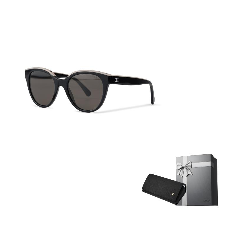 Chanel Butterfly Sunglasses Unisex Sunglasses Black Beige Brown CH5414-C534/3