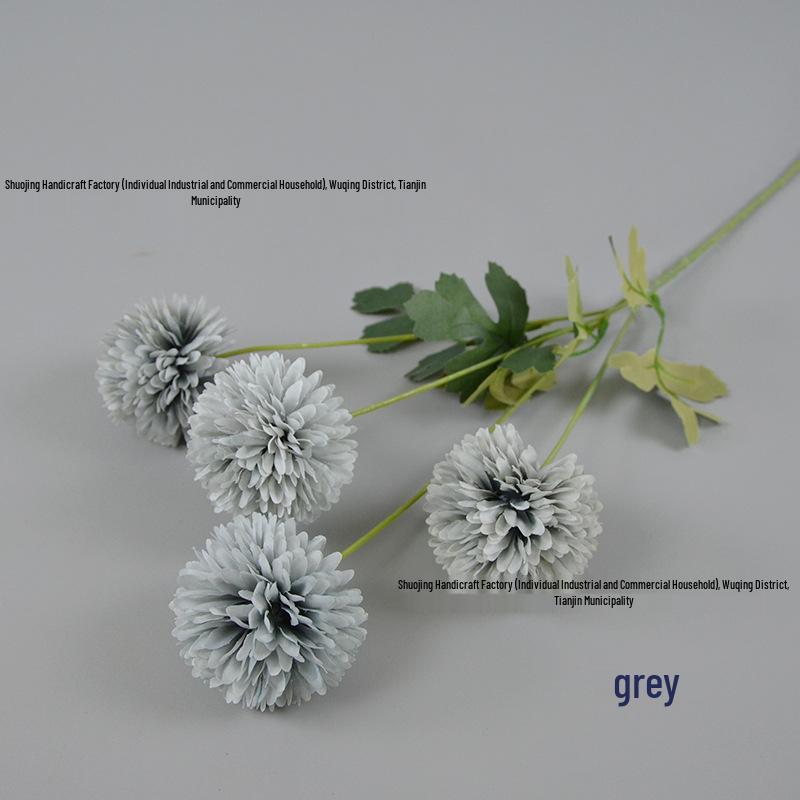 4-Head Artificial Chrysanthemum Stem for Wedding and Indoor Decoration