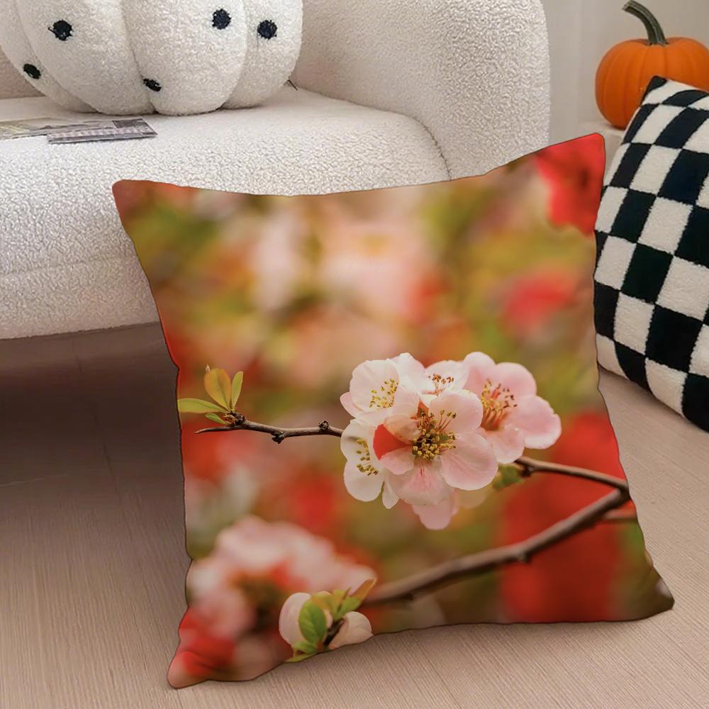 cheerful Natural Flowers in Photography Cushion Cover Throw Pillow Cover Hidden Button Durable Polyester Chair Cushion