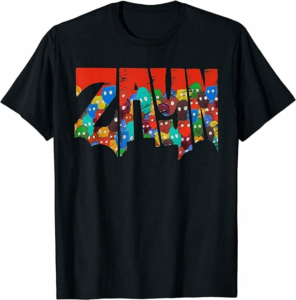 Zayn Malik Nil Faces Logo Cotton Shirt Top Short Sleeve Mens T Shirt L чёрный
