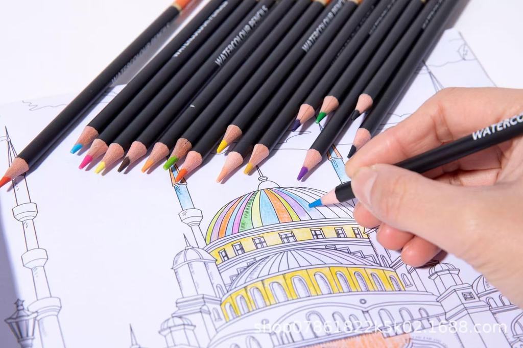 FLOwood Colored Pencil for Smooth Wooden 48-Color Set, Artists, 3.0mm Core, Layerable,