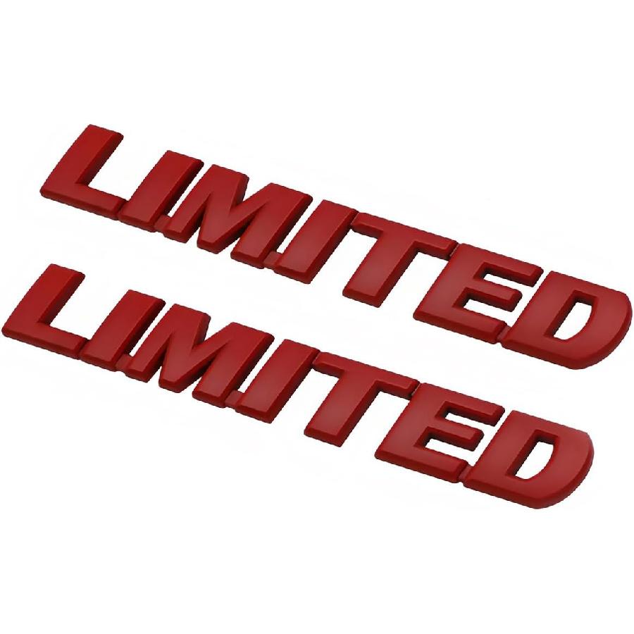 2pcs Limited Metal Emblem Badge Letter Plate Side Rear Trunk Tailgate Decal (Silver)