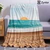 Sunset Beach Ultra Soft Sherpa Fleece Blanket Fluffy Warm Halloween Cozy Throw for Sofa Couch Bedroom Gift All Season