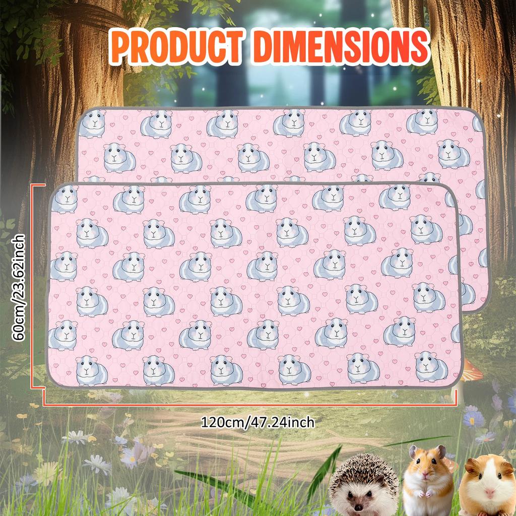 2Pcs Guinea Pig hamster Cage Liner Pee Pad Washable Waterproof Chastity Cage Urinary Pad Pets Small Animals bed cover Diaper Pad