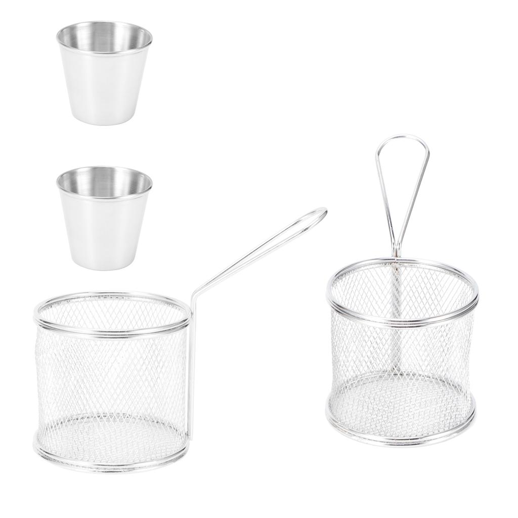 Zestaw 4 szt. Mini koszyk do smażenia Cylindryczny koszyk na frytki Durszlak do gotowania w kuchni