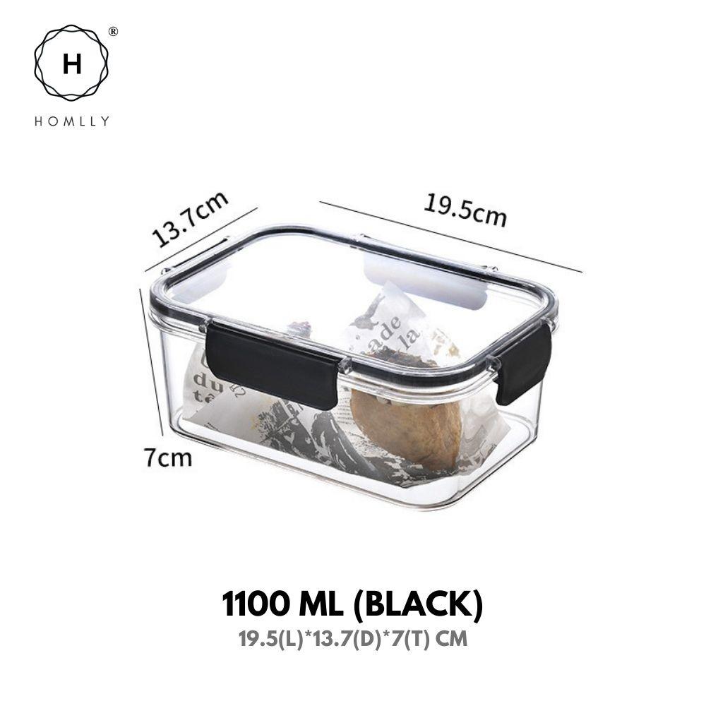 HOMLLY BPA-Free Air Tight Plastic Food Storage Container with Four-Latch Lid for Lunch, Meal Prep and Leftovers  ( X3 PCS)