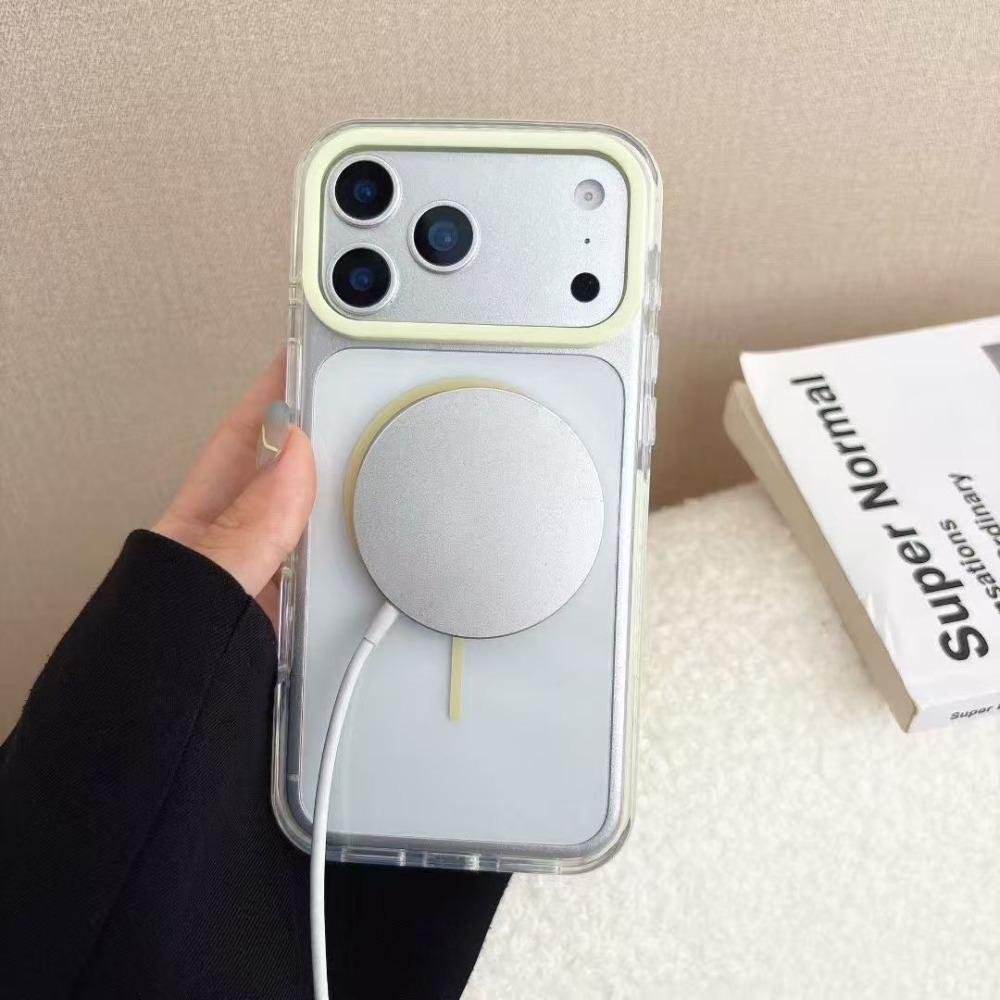 HD Crystal Transparent Glossy Magnetic Case For iPhone 17 Air 16 15 14 13 12 Pro Max Plus 11 Candy Rugged PC For Magsafe Cover