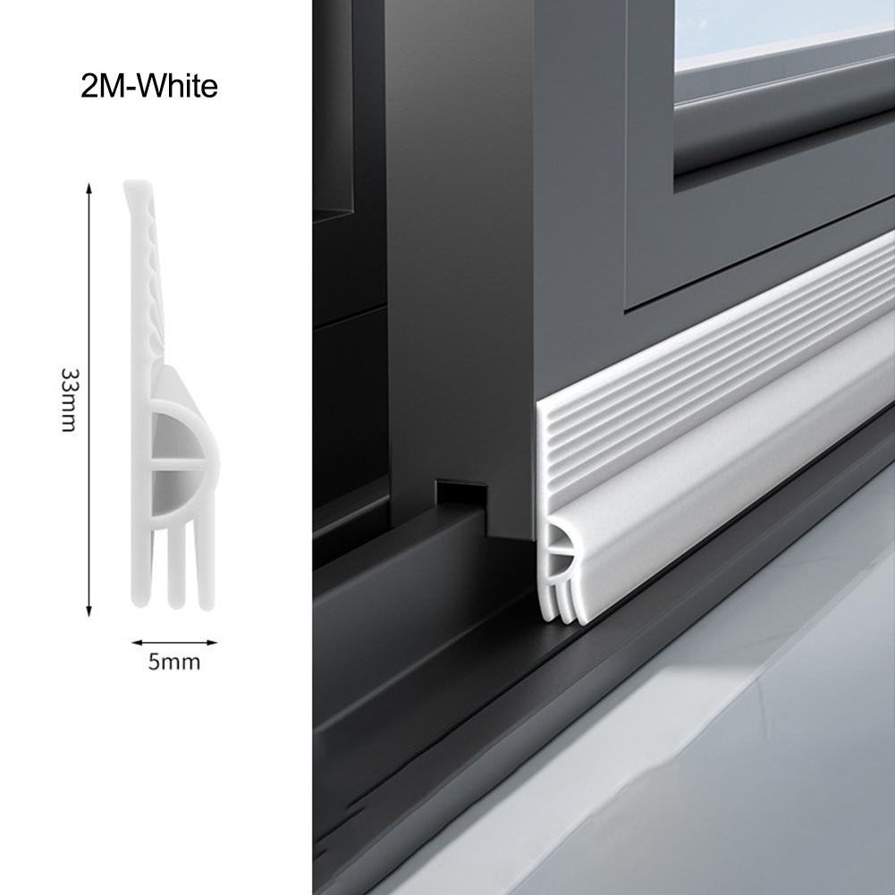 2M/Roll Sliding Window Weather Strips TPE Flexible Cuttable Door Bottom Sealing Strip Soundproofing Windproof Seal Strip Tape