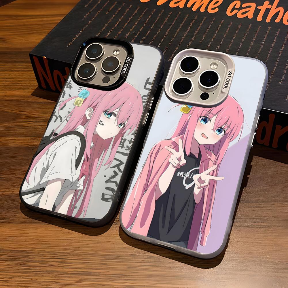 Anime Bocchi The Rock Phone Case For IPhone17 Air 16 15 14 Plus 13 12 11 Pro 7 8 XS Max XR Silver Black Bumper Case