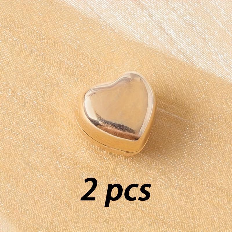 2 Stück Modischer Herzförmiger Magnetischer Befestigungsclip, Mehrfarbiger Abnehmbarer Magnetischer Druckknopf, Geeignet zur Befestigung von Hemden, Kragen, Hosenbeinen, Manschetten, Schals