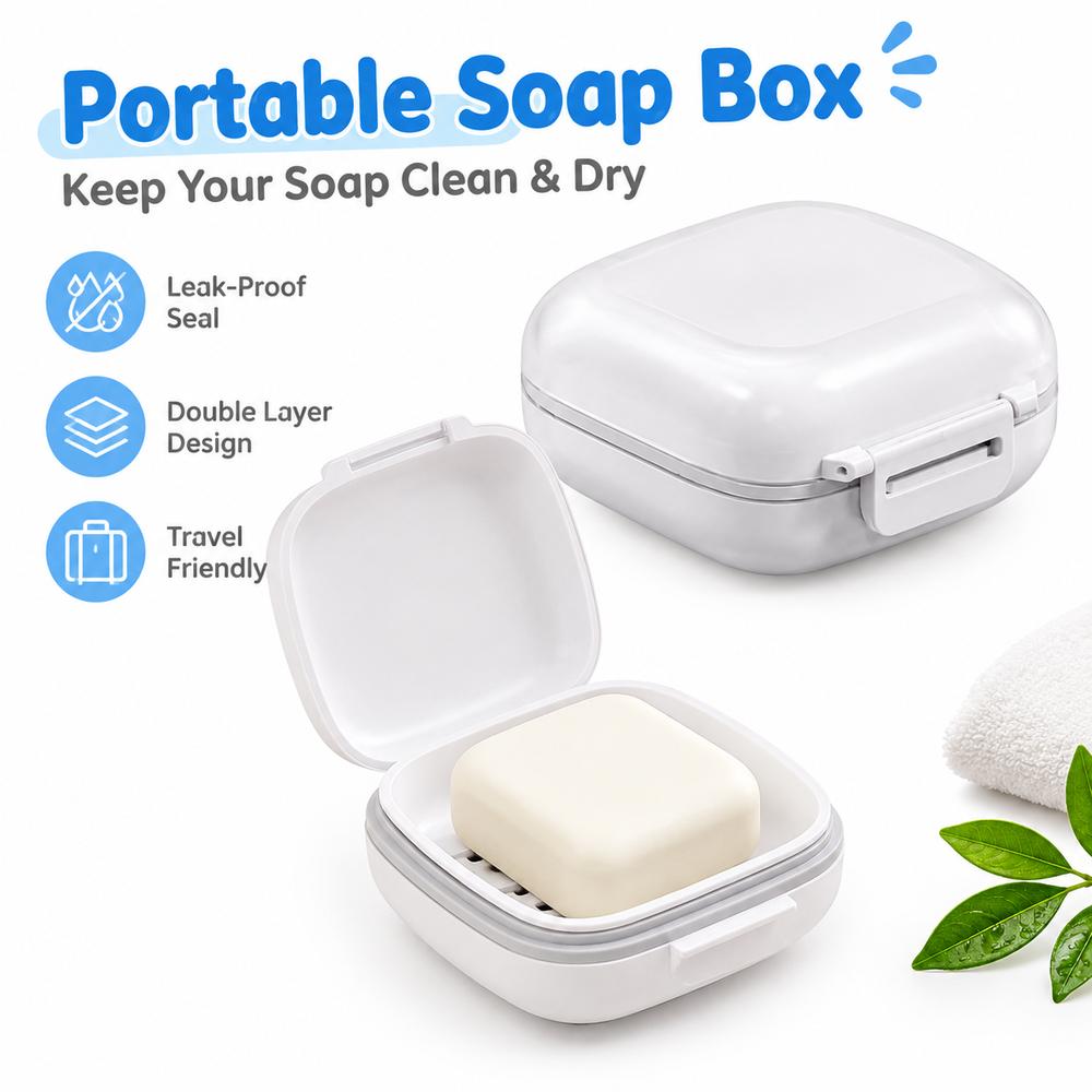 Sealed Soap Box Portable Soap Storage Case New Travel Soap Container Bathroom