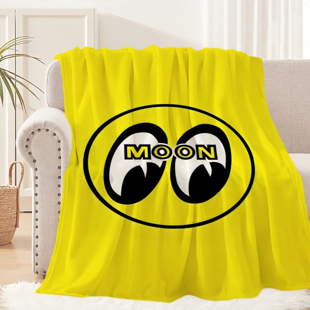 Fashion M-Mooneyes-Brand Logo Blanket Plush Nap Sofa Rug for Living Room Warm Office Bedroom Birthday Home Travel Kid Gifts