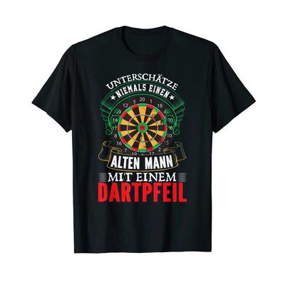 Darts Never Underestimate An Old Unisex With Dart T Shirt Vintage Casual Slightly Unisex Versatile Comfortable Graphic