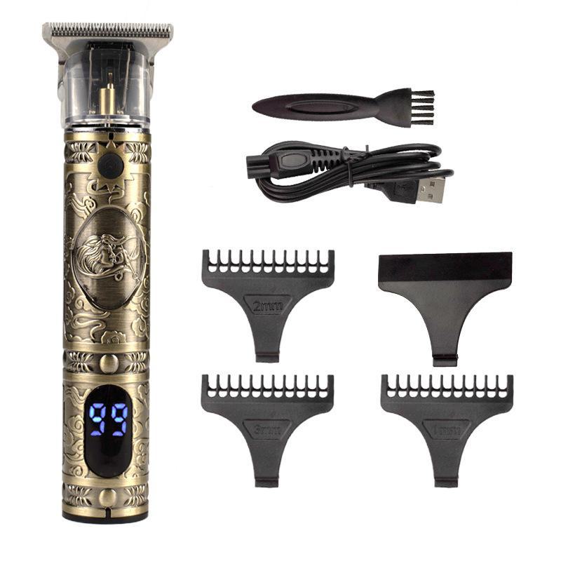 T9 LCD Display USB Rechargeable Electric Hair Clipper - Professional Carving and Trimming Tool