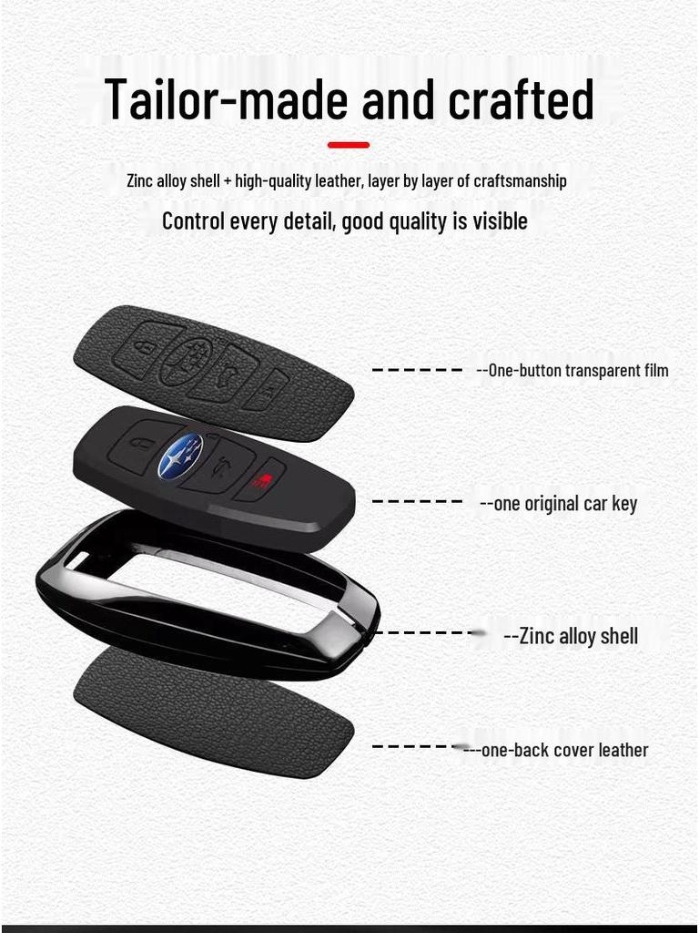 Subaru Key Case: Full Coverage Protective Shell for Forester, Outback, BRZ, Legacy, XV with Metal Buckle
