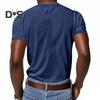 Men's V-Neck Corduroy T-Shirt Summer Ribbed Knit Tee Shirt Short Sleeve Casual Business Top for Work Vacation Street