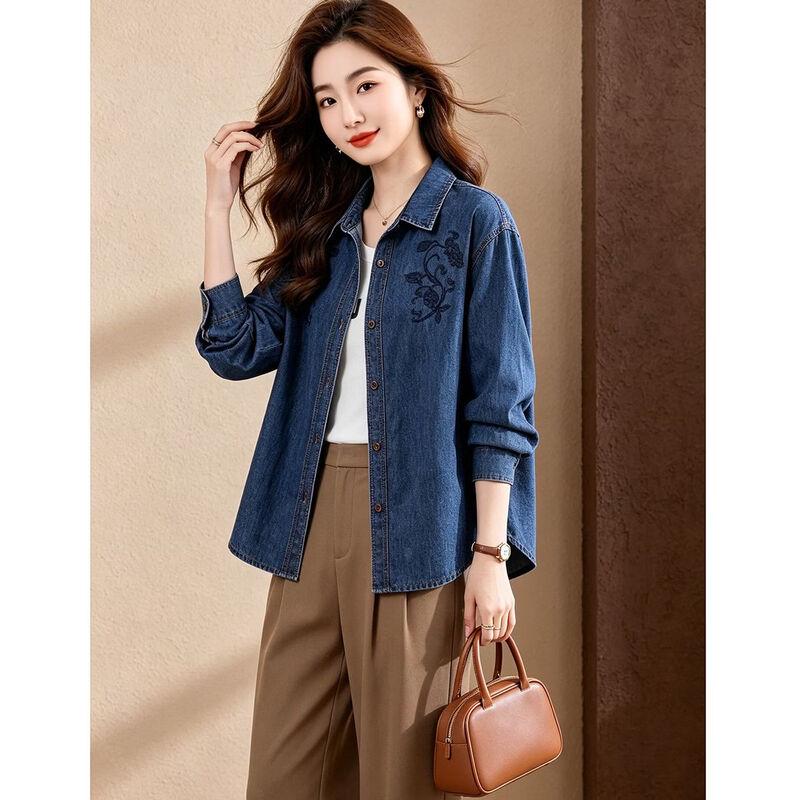D.F.DEAR Women's Vine Embroidered Button-Down Shirt