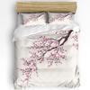 Japanese Style Sakura Cherry Blossom Pink Flower 3pcs Bedding Set For Double Bed Home Textile Duvet Cover Quilt Cover Pillowcase