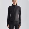 Women's Autumn Sports Jacket Waist Slim Fit Zipper Shirt Long Sleeve Warm Stand Collar Yoga Wear Top