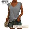 Women's Fashion Casual Solid Color Print Sleeveless V-Neck Blouses & Shirts