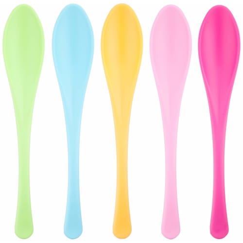 Nagao Heat-Resistant Plastic Soft Spoon Set (5 pieces), Colorful, Dishwasher Safe, Made in Japan