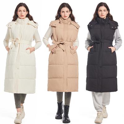 New Long Vest Women's Knee-length Cotton-padded Vest Vest Women's Casual Vest Cotton-padded Jacket Coat In Autumn and Winter.