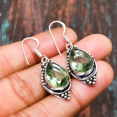 Tsavorite, ädelsten handgjorda 925 sterling silver smycken örhänge för henne
