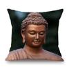 Worship Buddha Sakymuni Lotus Flower Buddism Oil Painting Southeast Asia Buddhists Decoration Pillow Case Linen Cushion Cover