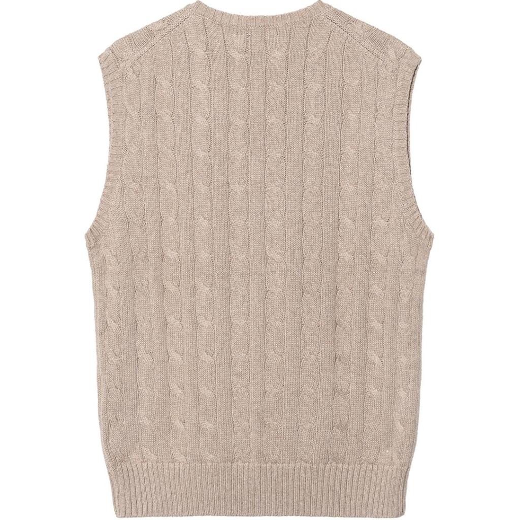 Polo Ralph Lauren Einfarbige Zopfstrick-Baumwollweste Herren Tops Natur-Beige MNPOSWEICM20019101