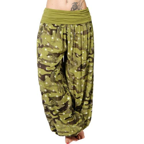 Women's High Waist Printed Harem Pants Loose Wide Leg Long Trousers Elastic Fold Waist Casual Bohemian Digital Print Baggy Pants