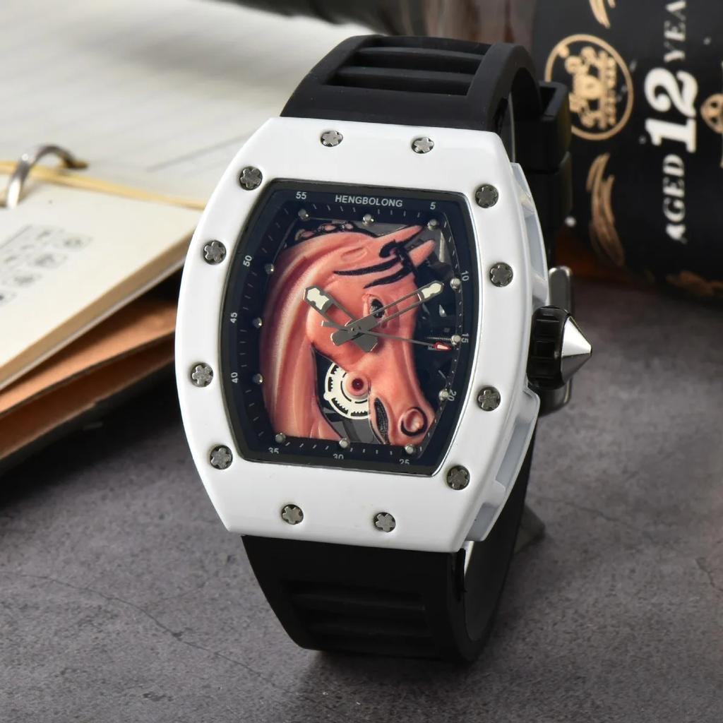 2025 New Wine Barrel-shaped Quartz Watch Men's Trend Is a Success with Calendar Watch