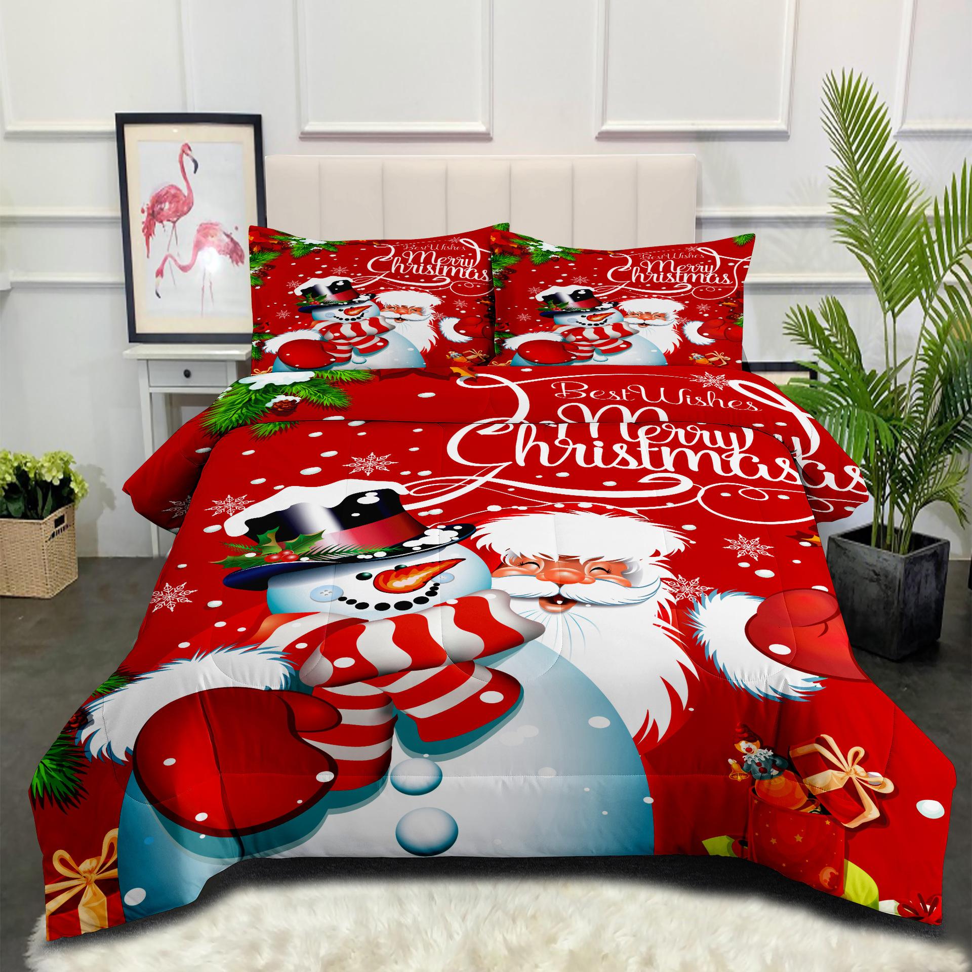 

Трехсекционный комплект постельного белья Толстое одеяло - Рождественская цифровая печать Коллекция к праздникам Комплект с пододеяльником 140*200cm