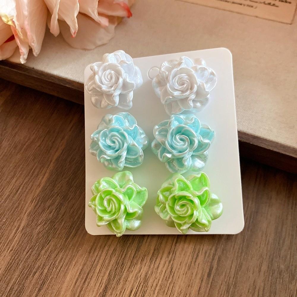 Jewelry Accessories Resin Flower Earrings Set Vacation Style Sweet Stud Earrings  Summer Beach
