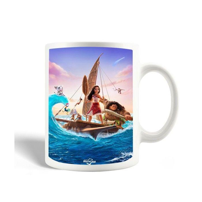Keramiktasse - MANIACASE - Vaiana 2 Crew - 30 cl - Weiß - Spülmaschinenfest schwarz