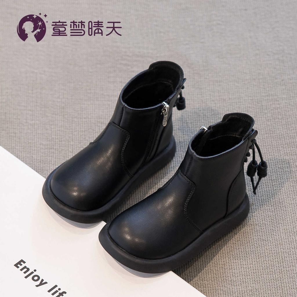 Children's boots Spring and Autumn 2025 new popular girls Martin boots black autumn older children's boots British single boots
