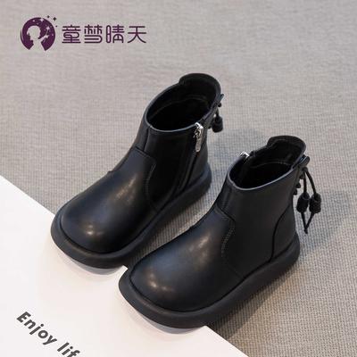 Children's Boots Spring and Autumn 2025 New Popular Girls Martin Boots Black Autumn Older Children's Boots British Single Boots