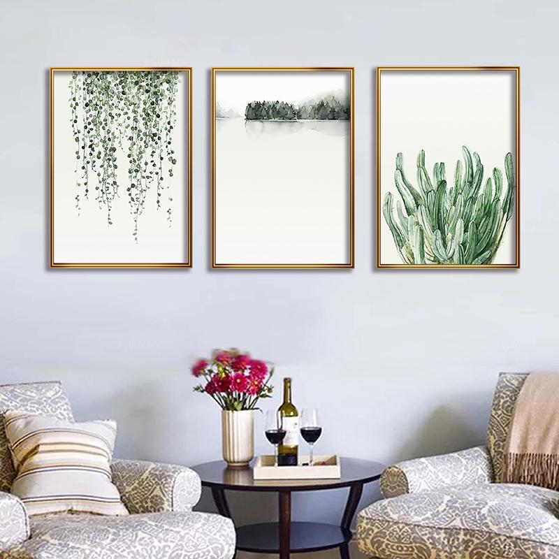 WCIC New Aquatic Vines Green Plant Leaves Decorative Home Wall Decoration Hanging Painting