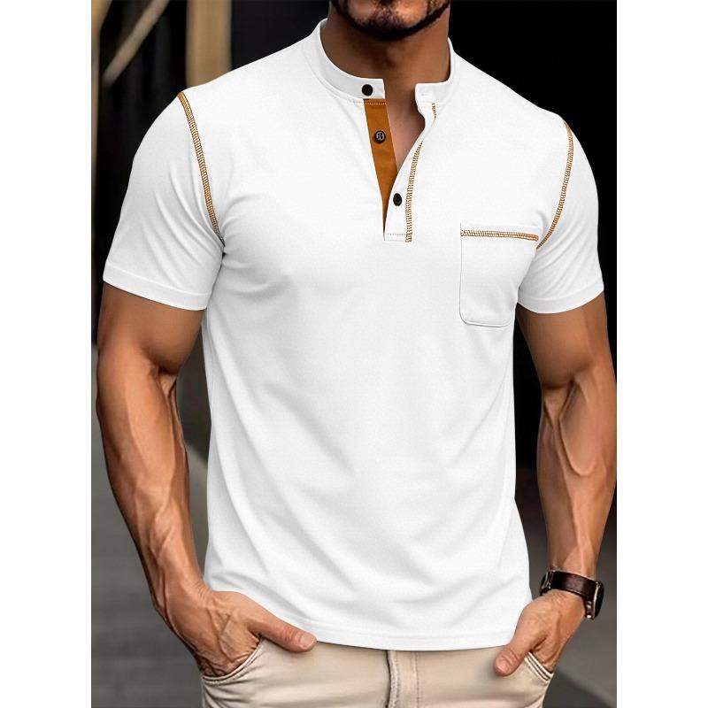 Men's Quick-Dry Short-Sleeved Henley Polo: Breathable Summer Casual T-Shirt in Plus Sizes