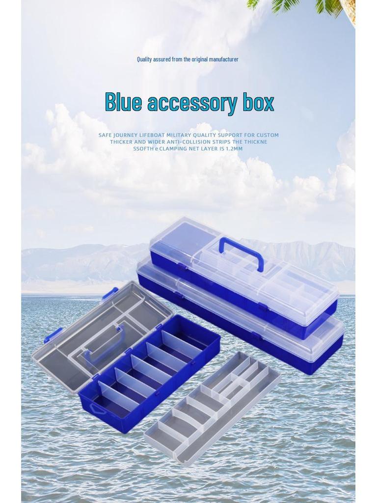 Portable Double-Layer Fishing Tackle Box - Large Capacity with Compartments for Lures and Hooks