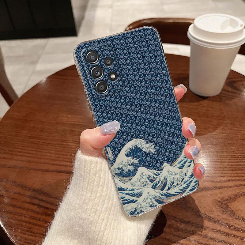 

Прозрачный чехол для телефона с рисунком Большая волна Дракон Море для Samsung Galaxy A56 A57 A37 A55 A54 A36 A35 A26 A25 A16 A17 A07 A52 A34 A53 A21s Galaxy A14