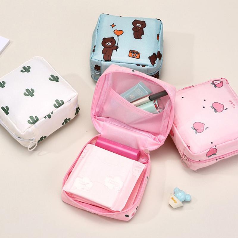 Sanitary Pad Pouch Cosmetic Bag for Gaskets Cable Case Portable Waterproof Organizer Pouch Mini Pouch Cute Toiletry Bag