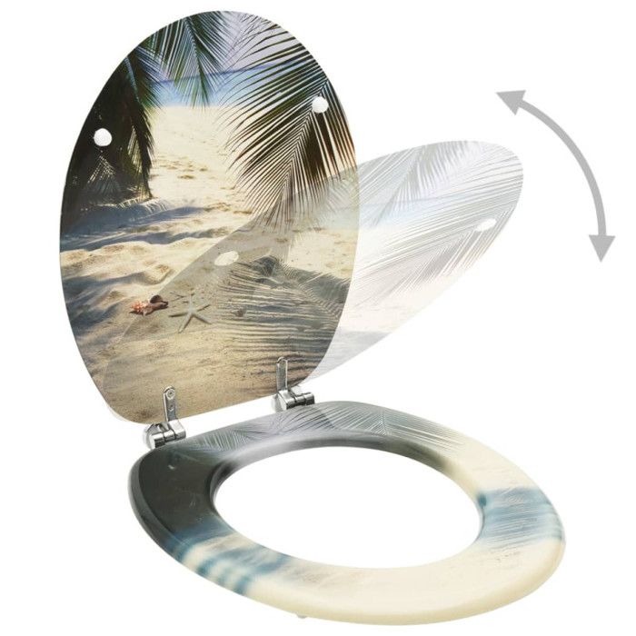 VidaXL Sièges de toilette avec couvercle 2 pcs MDF Design de plage