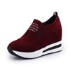 Ladies Leisure Platform Hidden Wedge Heels Slip On Sneakers Shoes