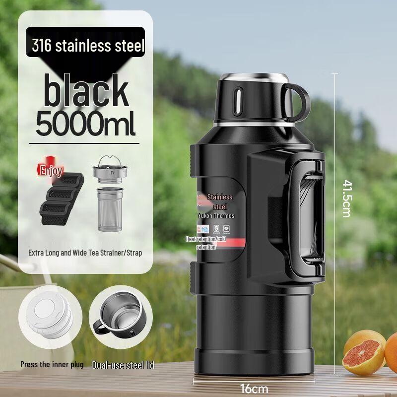Kebadung 5L Insulated Glass Water Bottle