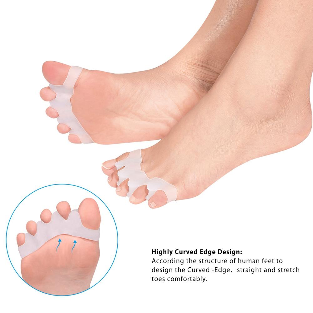 Gel Toe Separators Toe Spacers, 4 Pairs Soft Gel Toe Spacers Bunion Toe Corrector Toe  or Toe Sprder Toe Straightener for Bunion Correct Pains R