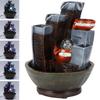 LED Tabletop Water Fountain Resin Desktop Crafts Ornaments Home Decoration AccessoriesEU Plug