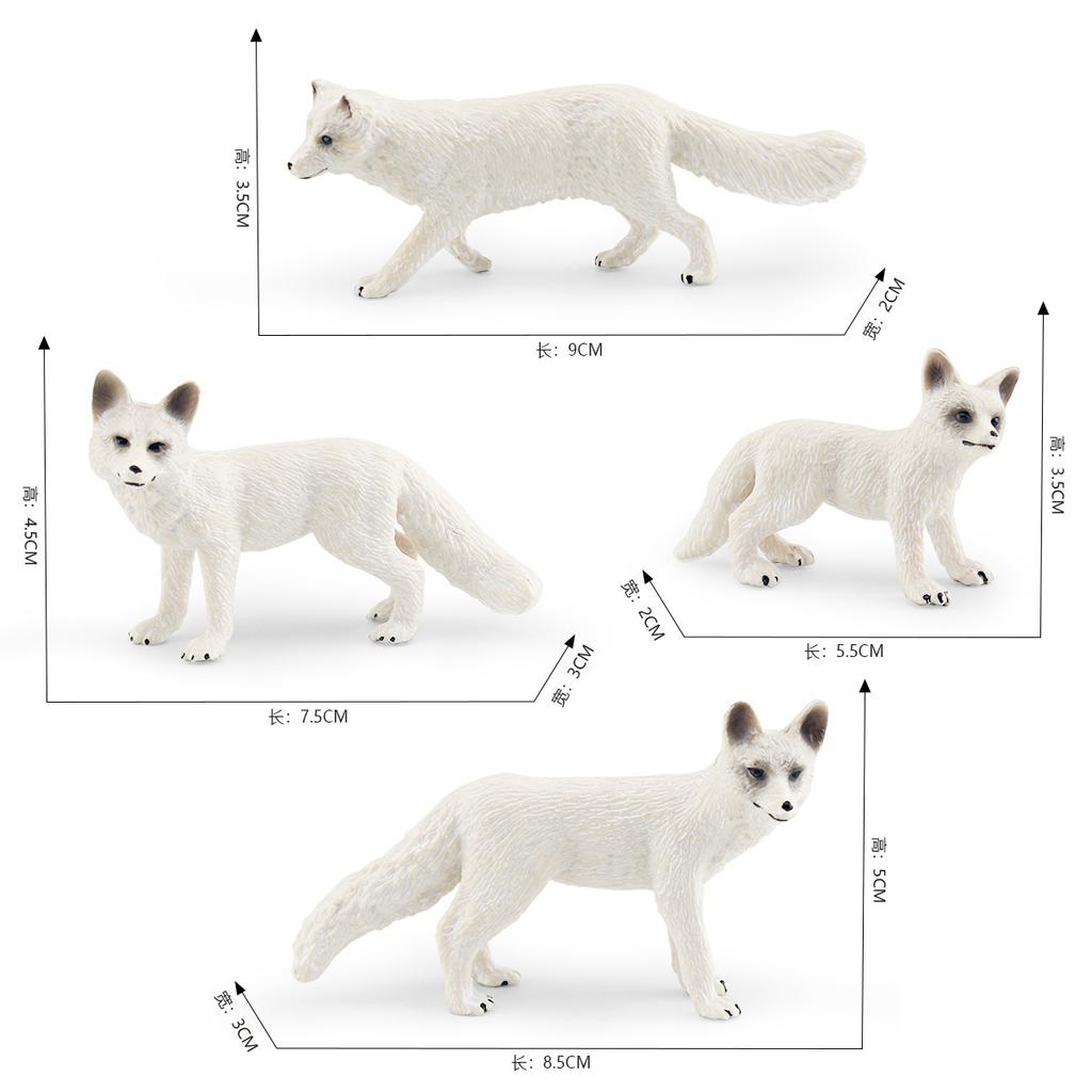 Supply Simulation 4 Polar Animal Fox Models, Arctic Fox And White Fox Static Ornament Doll Toys